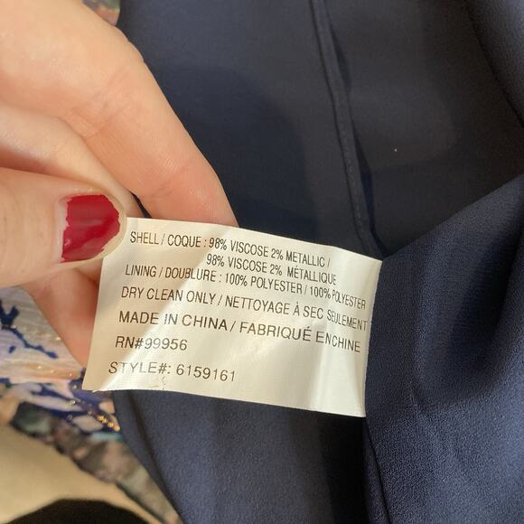 Shoshanna Women's Floral Metallic Puff Sleeve Ruffle Mini Dress Size 0 Fairy - Picture 6 of 12